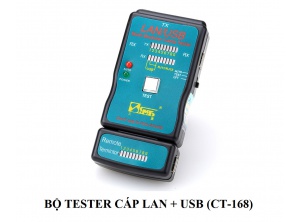 Bộ tester cáp lan + usb (CT168) kèm pin